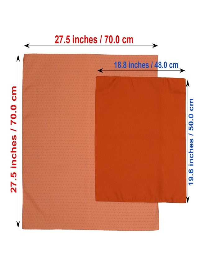 COTONOHA Kyoto Saibi Kimono Style Furoshiki & Small Furoshiki Set -Japanese wrapping cloth- For Gift Bag (Double-Sided Dyeing Vermilion) - Image 3